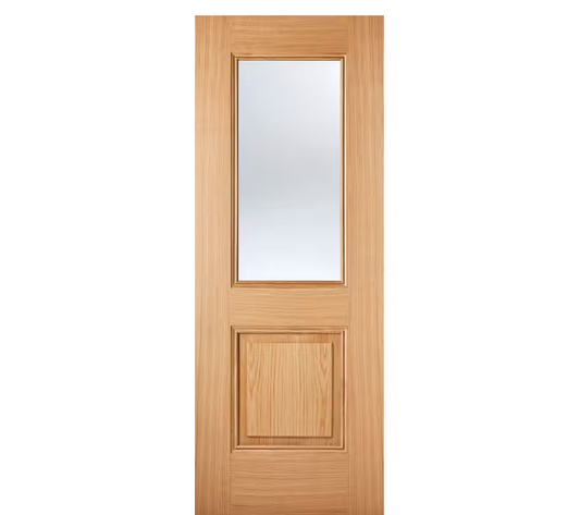 Arnhem Oak 1l/1p - Clear Glass Prefinished Door